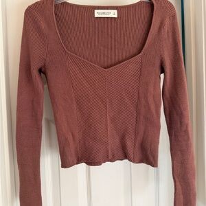 Abercrombie & Fitch Women's V-Neck Sweater in Brown